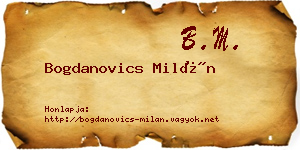 Bogdanovics Milán névjegykártya